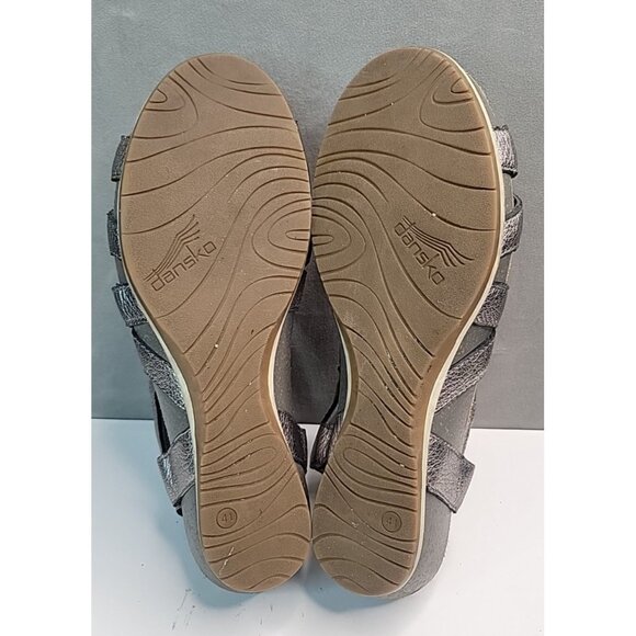 Dansko Veruca Strappy Wedge Sandal Graphite Leather Women's US 10.5-11 EU 41 - Picture 13 of 13